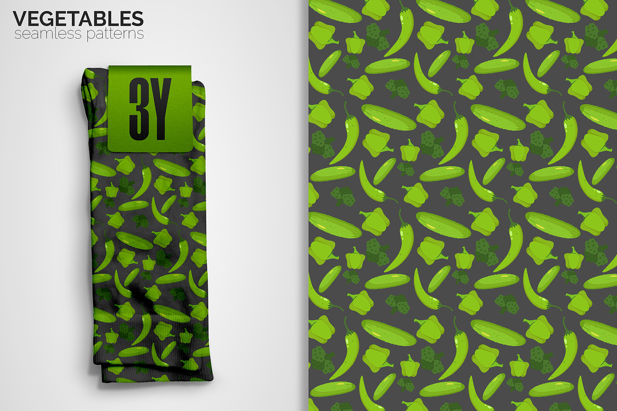 Vegetables Seamless Patterns, a Pattern Graphic by 3Y_Design (Photo 6 of 6)
