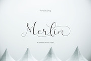 Merlin Script, a Script Font by Uloel Design (Thumbnail 1 of 8)