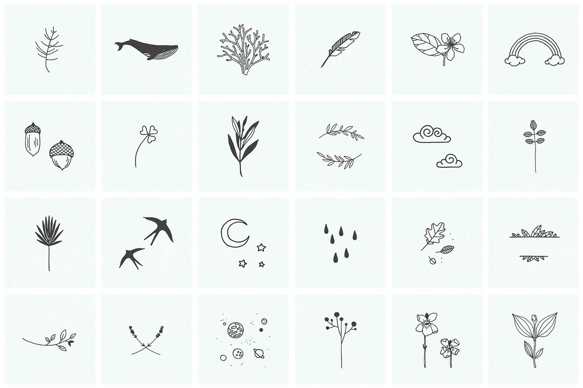 150 Hand Drawn Elements -Nature, an Animal Illustration by Michael Rayback Design (Photo 6 of 22)