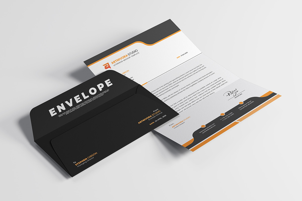 Envelope with Letterhead Mockup, an Advertising Mockup by Artnivora.Std (Photo 3 of 4)