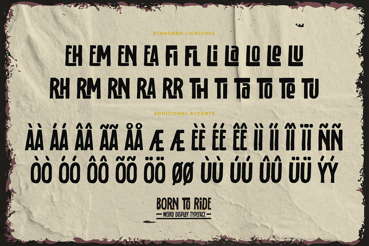 BORN TO RIDE- Weird Display Typeface, a Sans Serif Font by Gassstype (Photo 7 of 8)