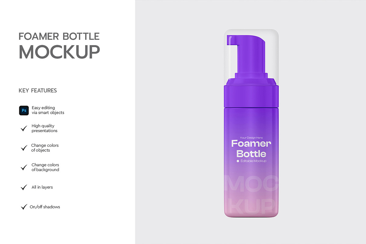 Foam Spray Bottle Mockup, a Product Mockup by graphypix (Photo 4 of 4)