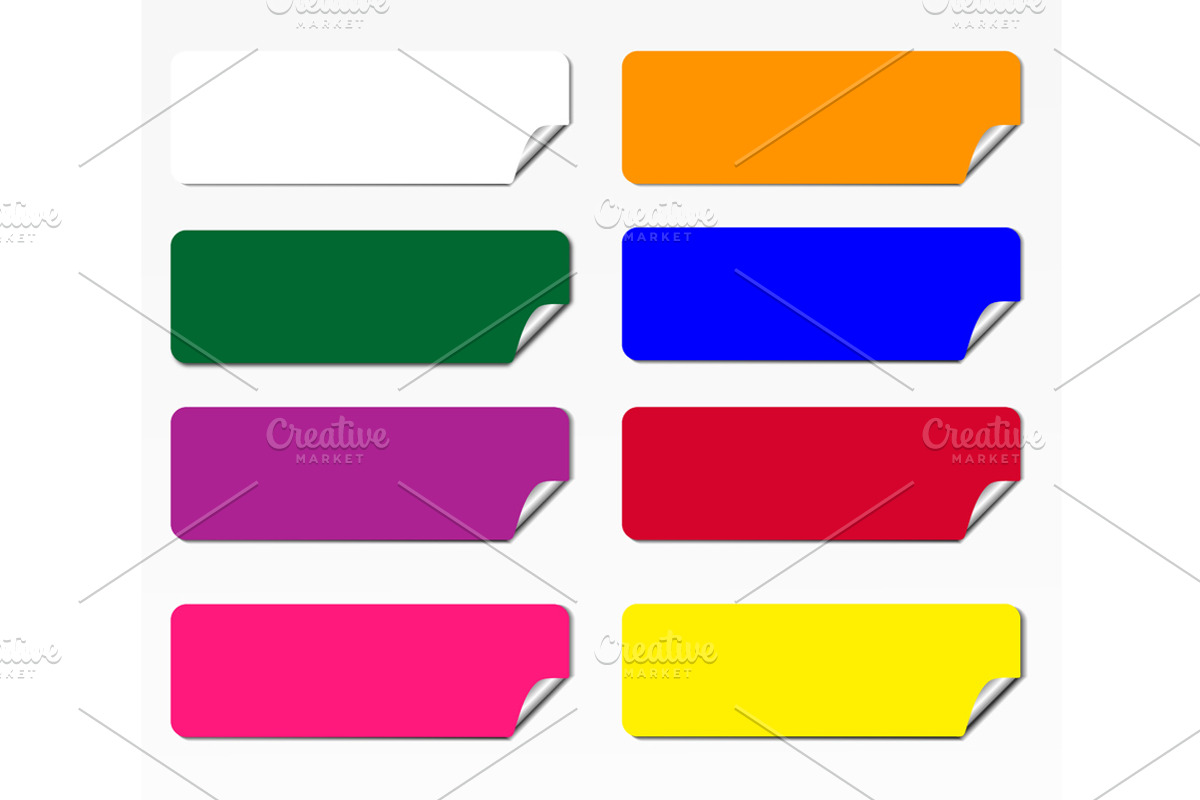 Set vector square stickers
