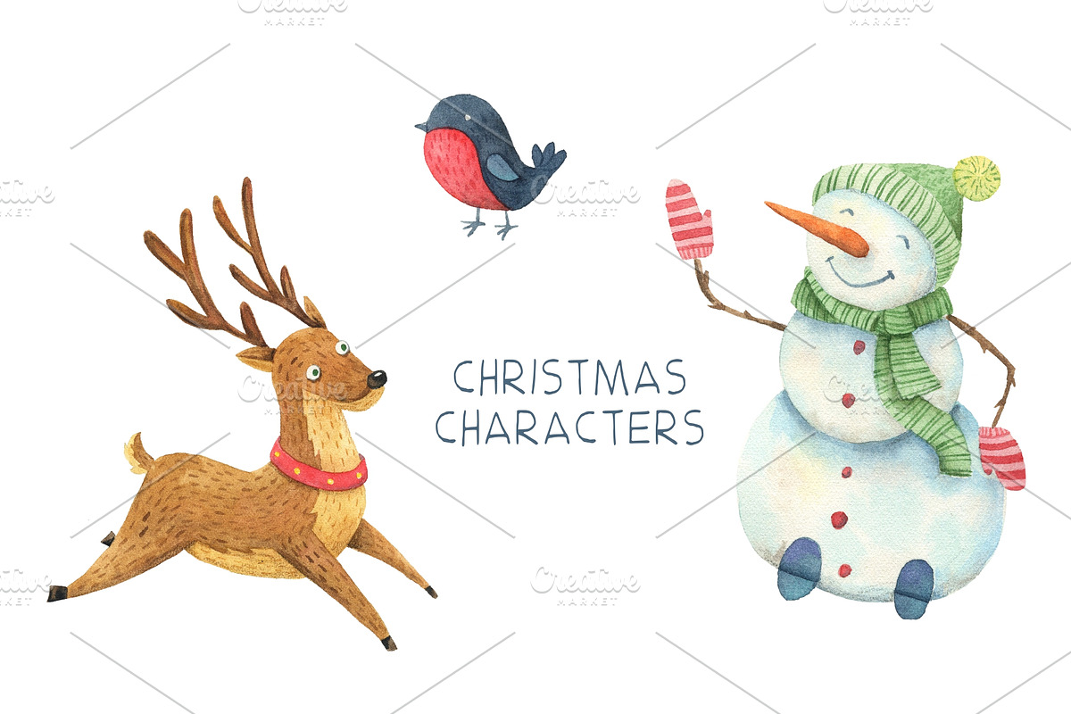 CHRISTMAS - WATERCOLOR CLIP ART, a Decorative Illustration by Kattarina Po (Photo 6 of 8)