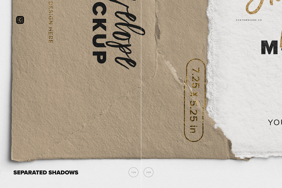 5x7in Handmade Paper Invitation, a Mockup by Custom Scene (Photo 7 of 8)