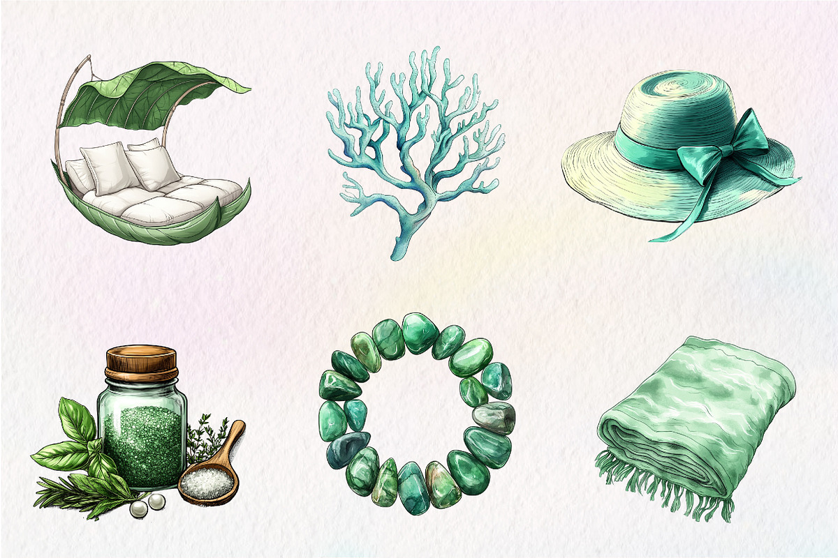 Summer Coastal Serenity Clipart, an Illustration by CreationArt (Photo 5 of 5)