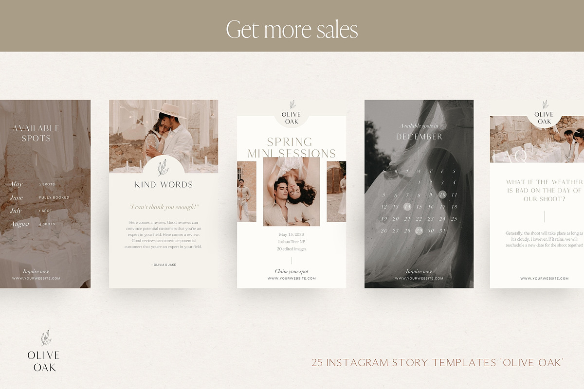 Wedding Photographer Story Templates, a Social Media Template by Wonderlik Webdesign (Photo 3 of 10)