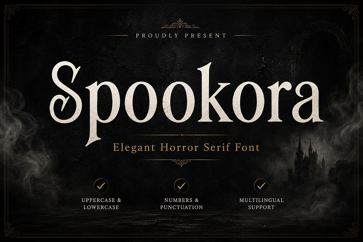 Spookora — Elegant Horror Serif Font, a Serif Font by Wow Magic (Photo 1 of 5)