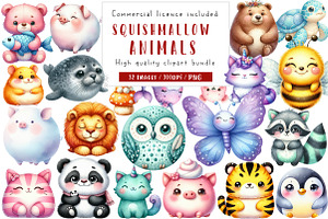 Squishmallow Animals Sublimation, an Illustration by CreationArt