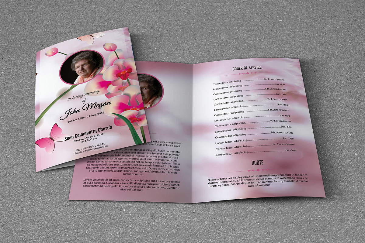 Funeral Program Template-T244, a Brochure Template by Template Shop (Photo 2 of 4)