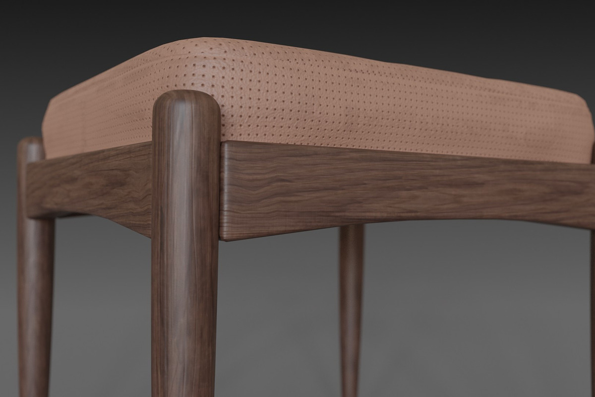 Chair with brown leather pillow, a Furniture 3D Model by NojskaAksjon (Photo 17 of 20)