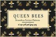 Queen Bees | Vector Pattern, a Pattern Graphic by AALofts Design (Thumbnail 1 of 7)