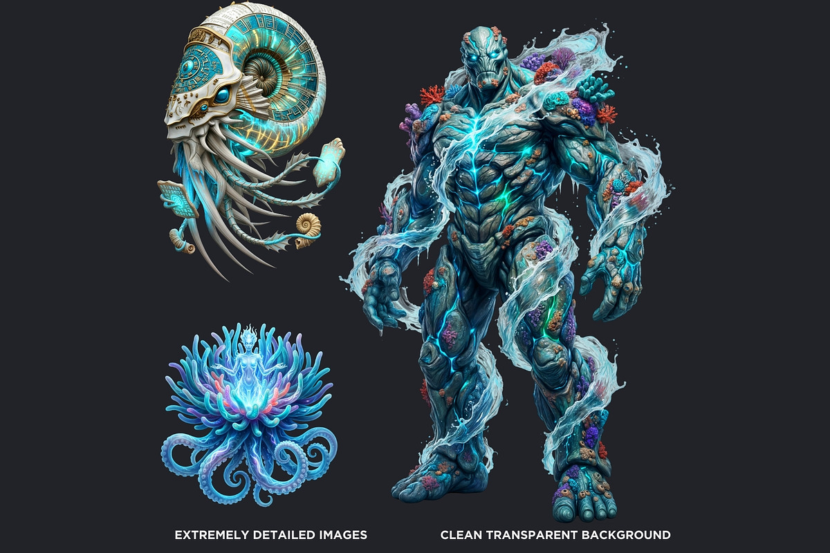Legends of the Deep Cliparts, a Person Illustration by ThatsDesignArt (Photo 3 of 15)