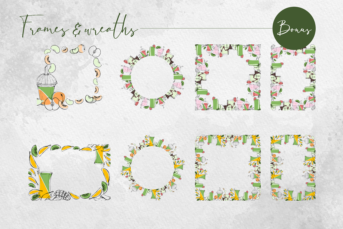 Green detox smoothies, a Food Illustration by MsFlaffy (Photo 11 of 15)