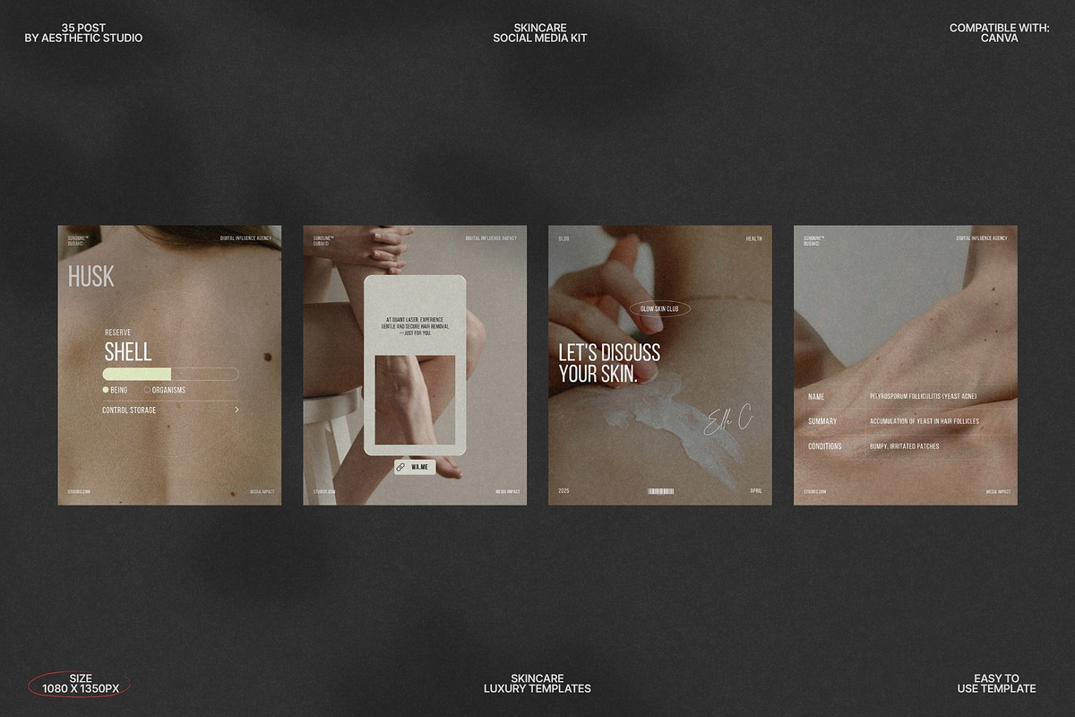 Skincare Feed Templates in Canva preview 6