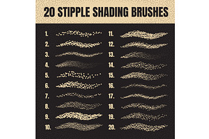 Ink scatter brush, stipple drawing