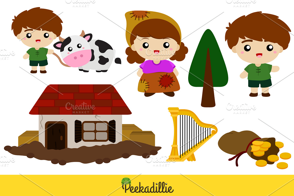 Jack Giant Beanstalk Vector Clipart, a Graphic by Peekadillie Art (Photo 2 of 3)
