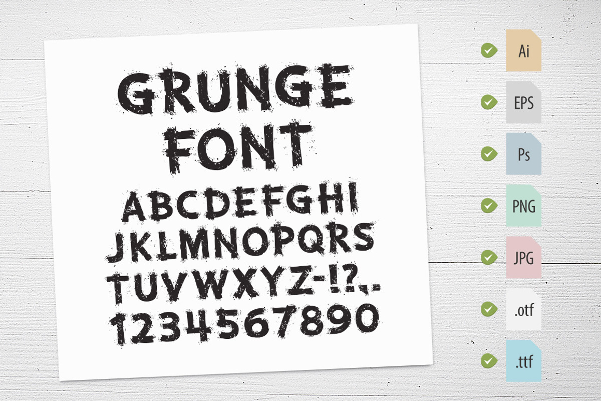 Grunge Letters and Numbers preview 2