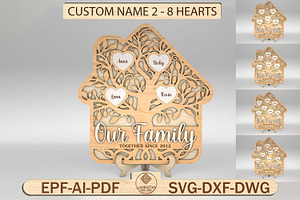 Personalized Family Tree House Svg