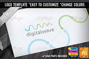 Digital Sound Waves Logo Template, a Branding & Logo Template by joyologo (Thumbnail 1 of 3)