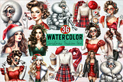 Christmas Fashion Girl Sublimation C, an Illustration by SVGArt (Thumbnail 1 of 8)