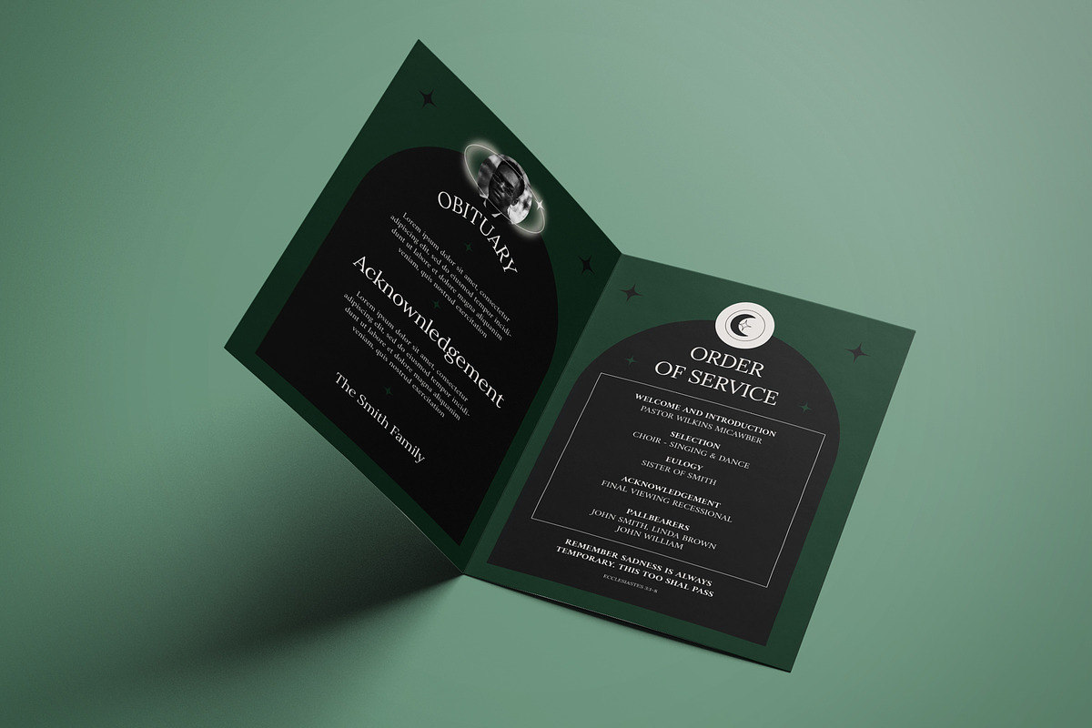 Funeral Program, a Brochure Template by graphicook (Photo 3 of 3)