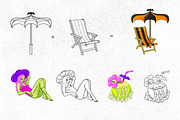 SUMMERWEEN Procreate stamps, a Brush Add-On by SecondOfJuly (Thumbnail 3 of 6)