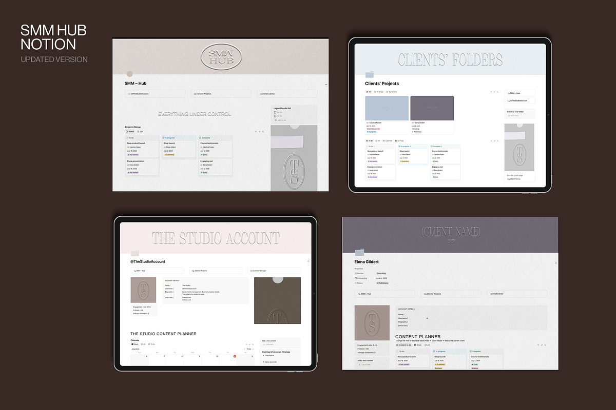 Notion – SMM Hub for Freelancer, a Templates & Theme by Aire Studio (Photo 9 of 10)