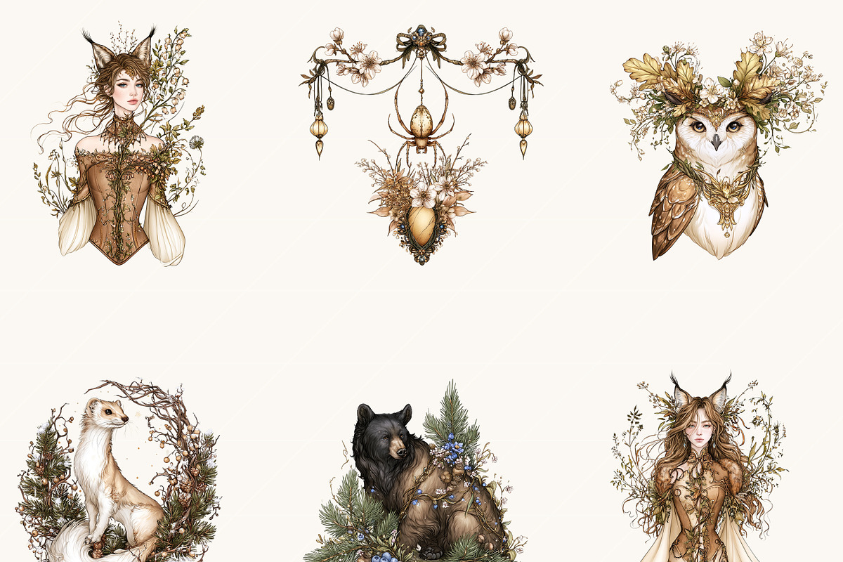 Forest Woodland Clipart Bundle, an Object Illustration by BusyDaydesign (Photo 3 of 9)