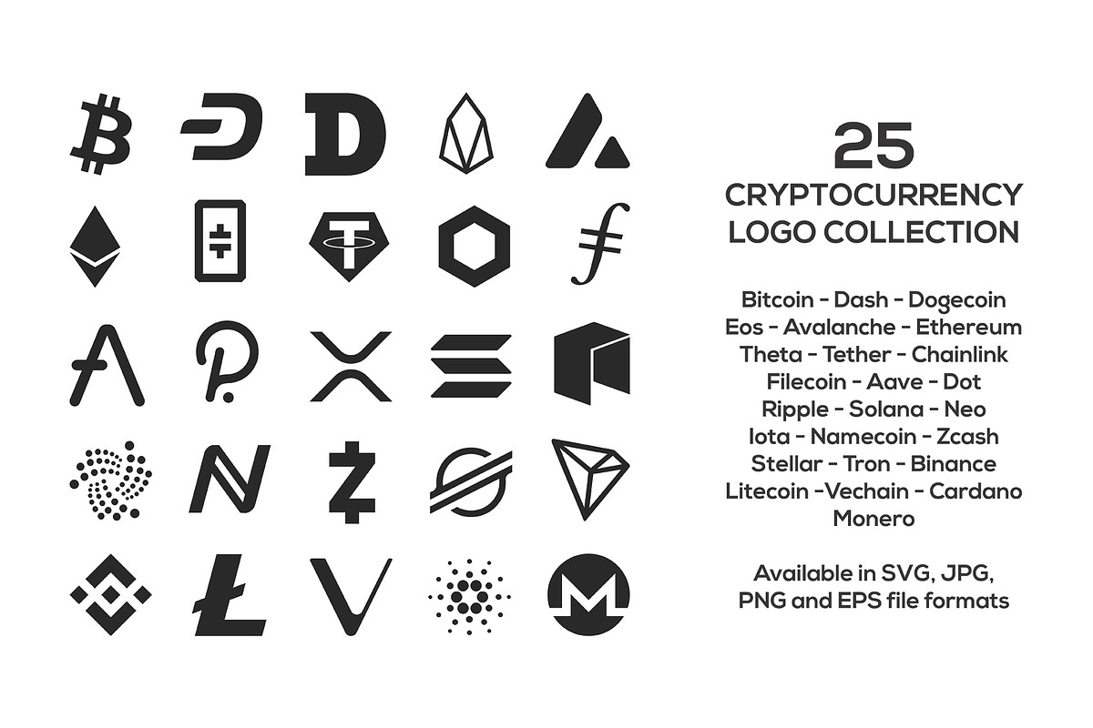 Cryptocurrency logo collection, a Graphic by ink drop