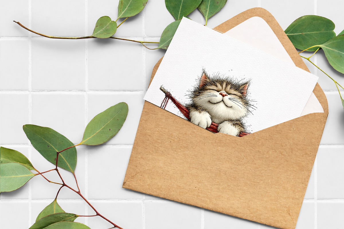 Whimsical Summer Cats Clipart, an Illustration by Libby Wishes (Photo 6 of 7)