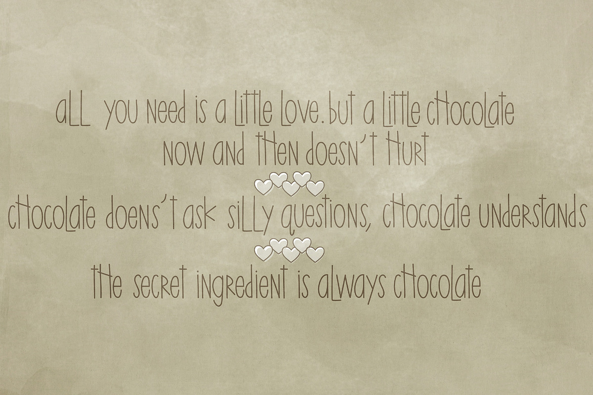 White Chocolate Font, a Sans Serif Font by Miss Kate (Photo 3 of 3)