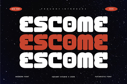 Escome - Space Font, a Sans Serif Font by Iqsiart Studio