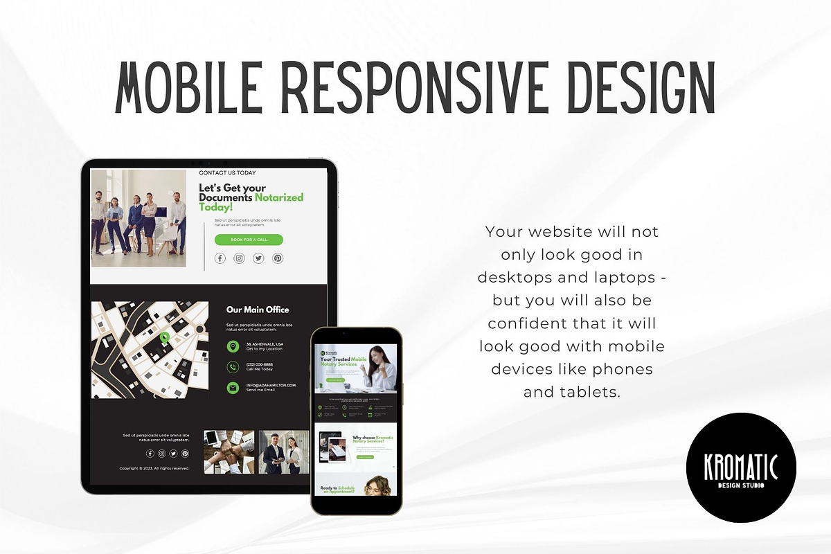 Traveling Notary Website Template, a Landing Page Template by Kromatic Design Studio (Photo 6 of 8)