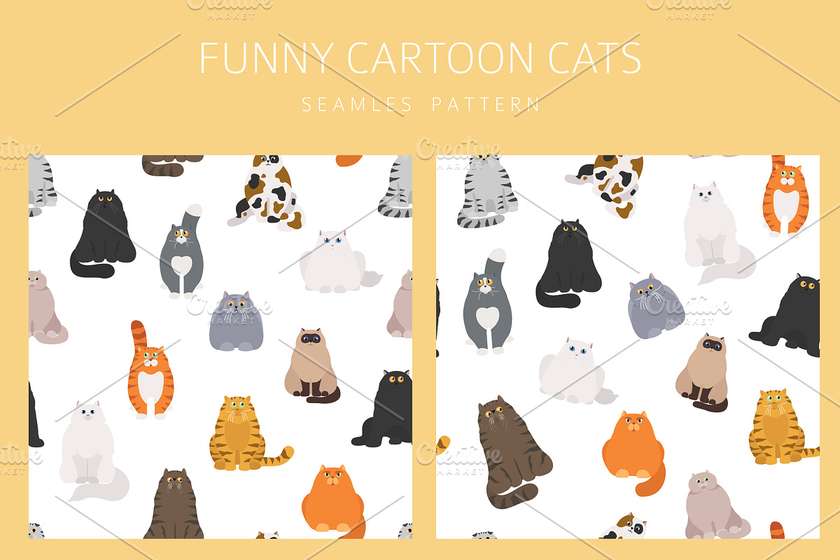 Funny cats pattern, an Animal Illustration by pet design shop (Photo 6 of 10)