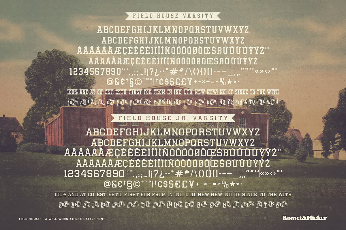 Field House - A Rustic Athletic Font, a Slab Serif Font by Komet & Flicker (Photo 14 of 14)