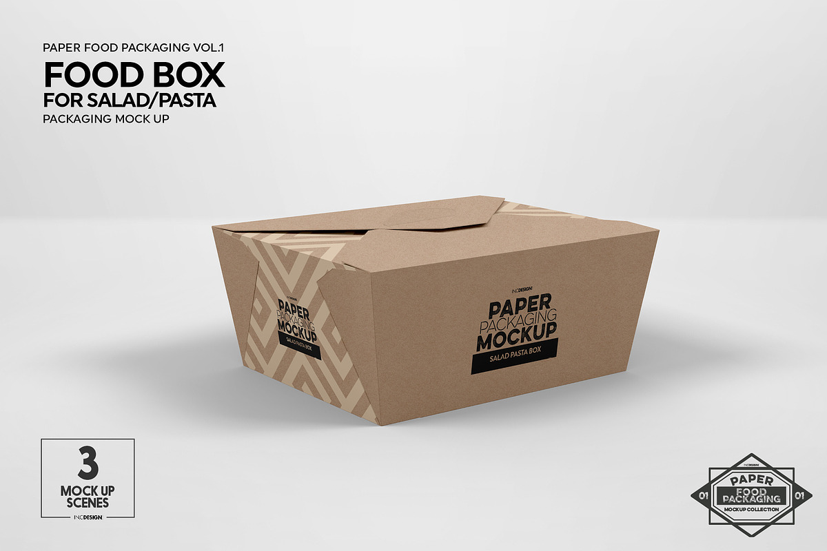 Salad Food Box Packaging Mockup, a Packaging Mockup by INCDesign (Photo 4 of 6)