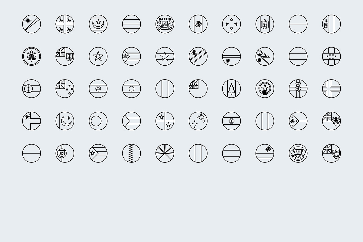 Outline circular world flags, an Outline Icon by Xinh Studio (Photo 4 of 4)