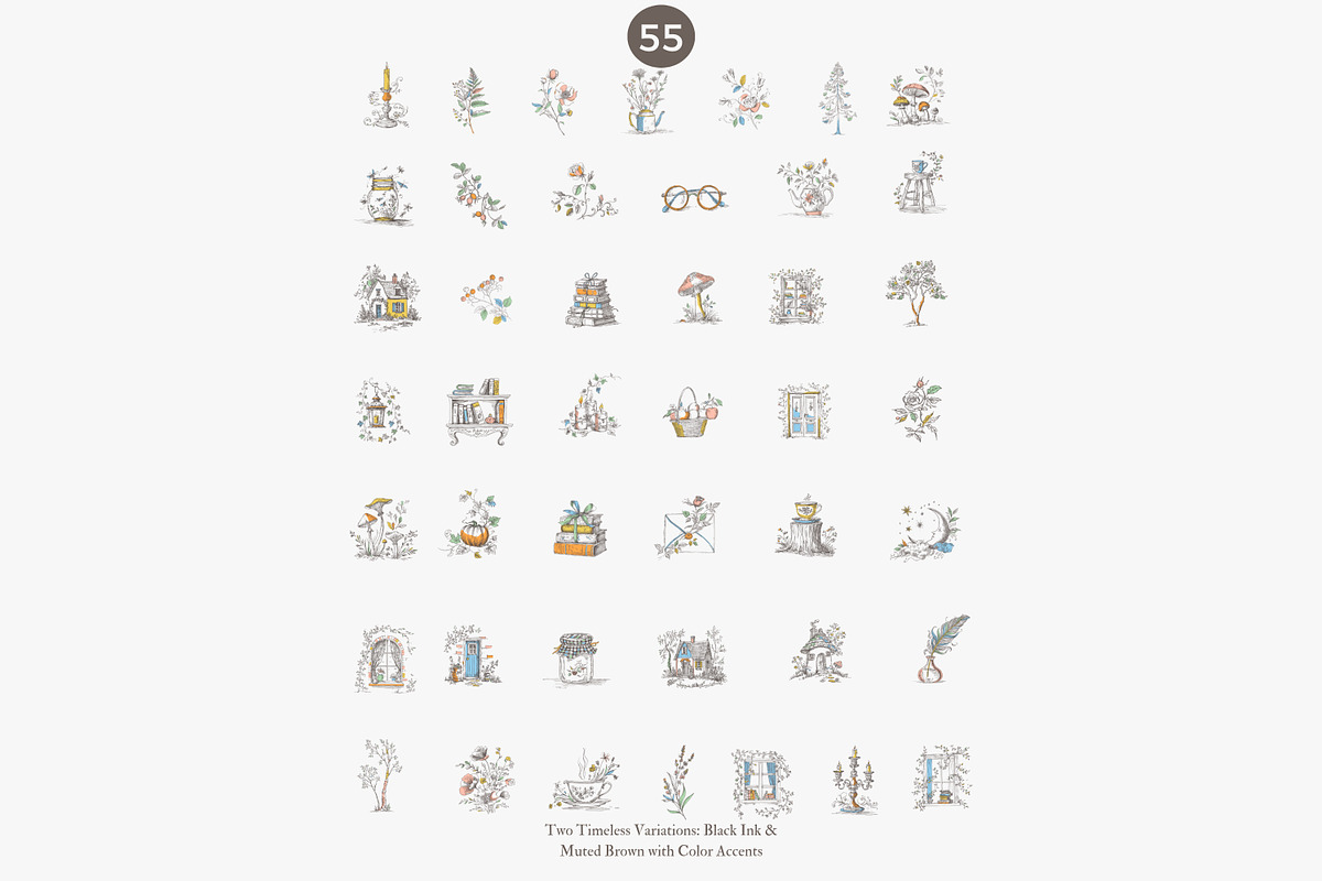 vintage illustration cottagecore set, a Decorative Illustration by Patishop Art (Photo 10 of 10)