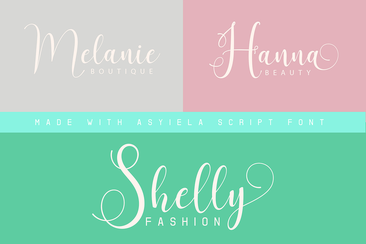 Asyiela Script Font Collection preview 5