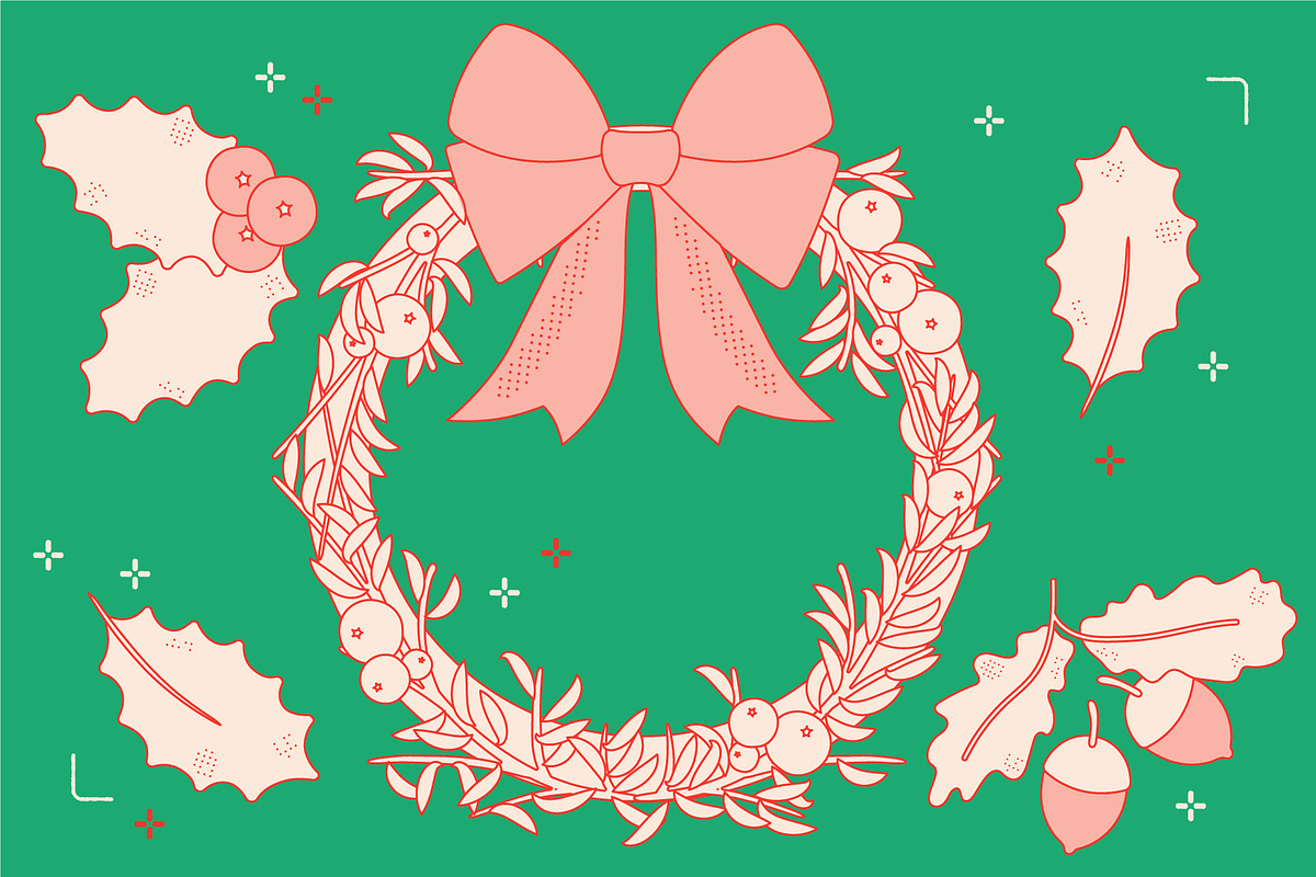 Christmas Decorations Vector, a Decorative Illustration by TheFoodAtlas (Photo 14 of 19)
