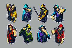 Vector Gangster Characters