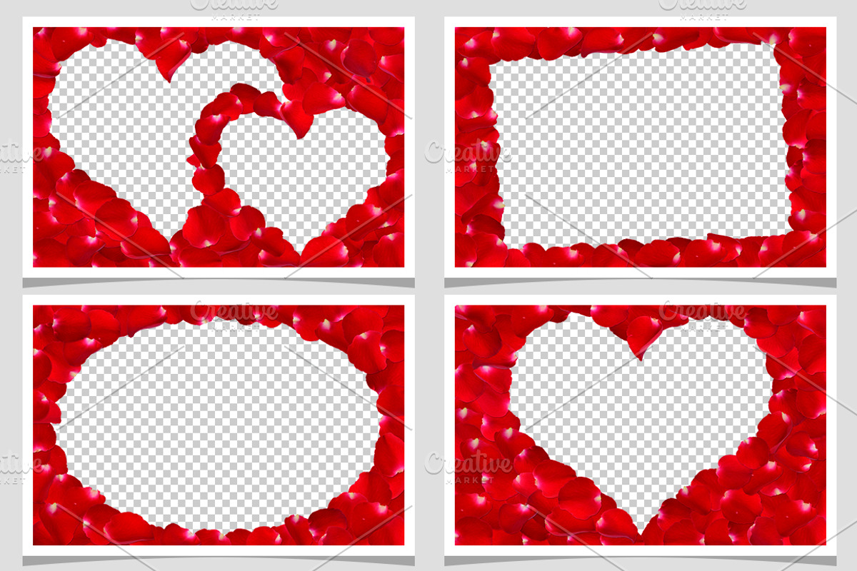 Rose Petals Couple Heart Frame, an Object Graphic by pixelworkz (Photo 1 of 5)