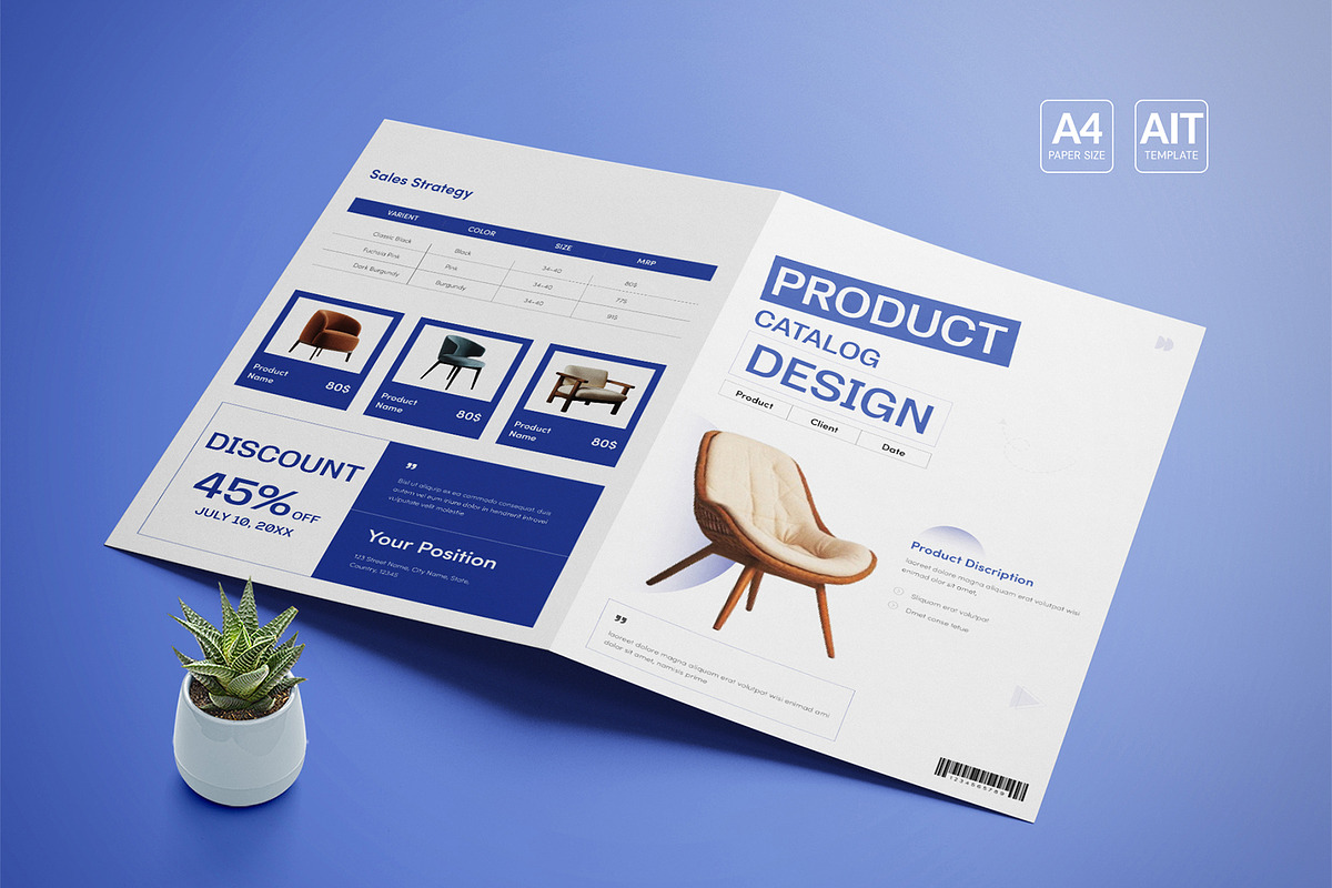Product Catalog Bi Fold Flyer, a Flyer Template by White Graphic (Photo 1 of 3)