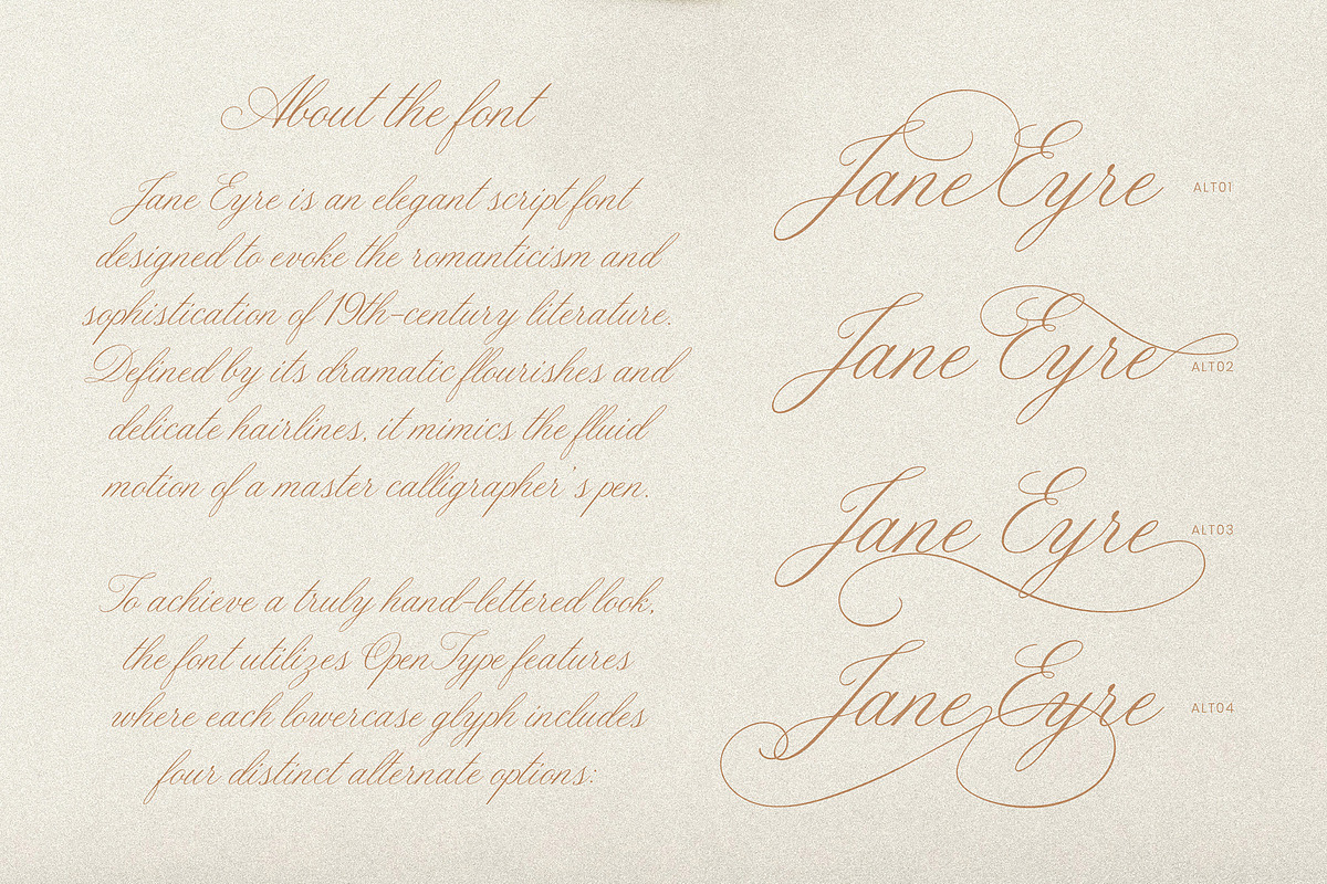 Jane Eyre - Luxury Script Font, a Script Font by AndrewPixelType (Photo 2 of 16)