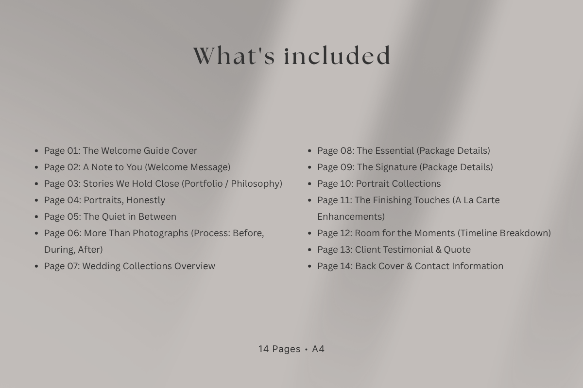 Wedding Photographer Pricing Guide, a Magazine Template by batang (Photo 3 of 4)