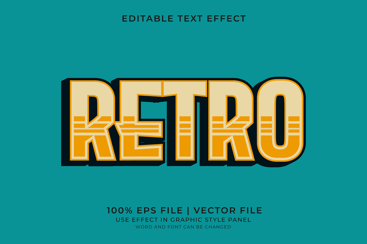 Retro Text Effects Bundle, a Layer Style Add-On by WM48 Shop (Photo 5 of 17)
