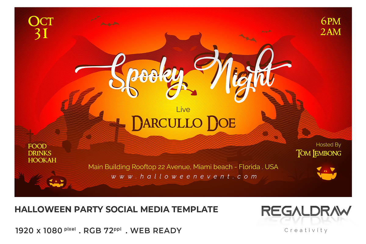 Halloween Social Media Template, a Social Media Template by regalDRAW (Photo 2 of 3)