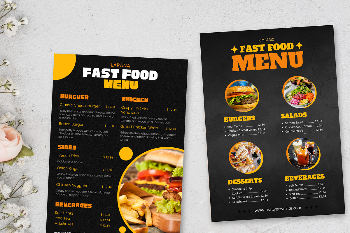 5 Fast Food Menu Templates Canva, a Templates & Theme by TemplateCastleStore (Photo 3 of 9)