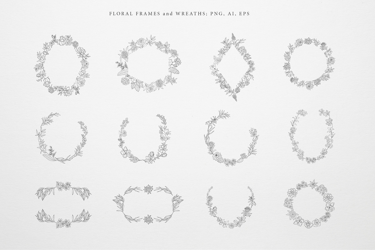 Botany & Moon. Hand Drawn Line Art., a Decorative Illustration by Designwork (Photo 10 of 20)